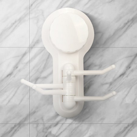 Meidong Hook 5 Claws Suction Cup Wall Mounting Gluing Installation for Smooth Rough Wall Surface Multi-Use Hanging Bag Loofah Sponge Towel Key Coat at Bathroom Kitchen Office Car (White)