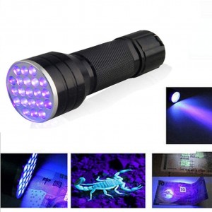 Meidong UV Flashlight Pet Urine Detector Light Handheld Flashlight Black light UV Lights 24 LED Ultraviolet Blacklight For Dog Cat Urine Dry Stains Bed Bug (Black)