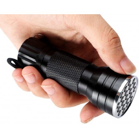Meidong UV Flashlight Pet Urine Detector Light Handheld Flashlight Black light UV Lights 24 LED Ultraviolet Blacklight For Dog Cat Urine Dry Stains Bed Bug (Black)
