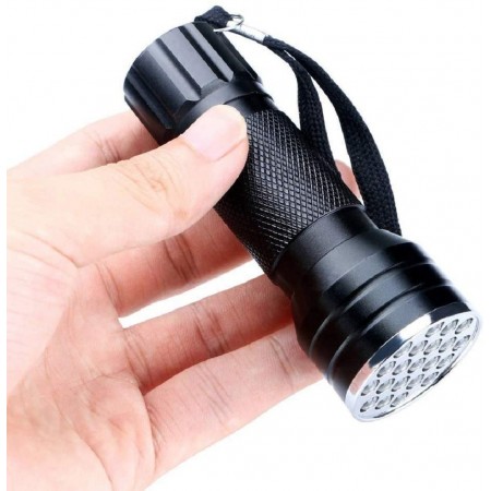 Meidong UV Flashlight Pet Urine Detector Light Handheld Flashlight Black light UV Lights 24 LED Ultraviolet Blacklight For Dog Cat Urine Dry Stains Bed Bug (Black)