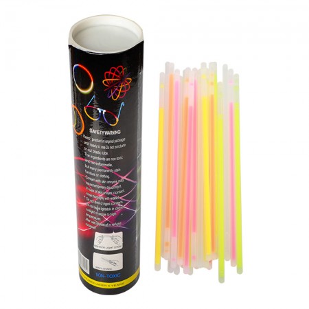 Meidong Glow Sticks 100pcs 8" Set with Connectors, Glow in the Dark Party Supplies Light-up Mixed Color Safe Non-toxic Glowstick DIY Necklaces Bracelets for Kids Boys Girls