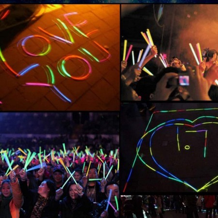 Meidong Glow Sticks 100pcs 8" Set with Connectors, Glow in the Dark Party Supplies Light-up Mixed Color Safe Non-toxic Glowstick DIY Necklaces Bracelets for Kids Boys Girls