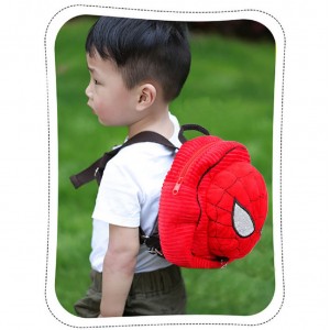 Meidong Spiderman Mini Backpack with Leash Harness Short Plush Fabric Anti-Lost Children Backpack Carry Toys Candies for Toddler Infants Boys Girls 1-3 Years Old (Red)