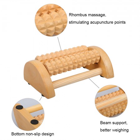 Meidong Foot Massager Roller Deep Tissue Wood Foot Massager for Relieving Foot Arch Pain Plantar Fasciitis Muscle Aches Soreness Stimulates Myofascial