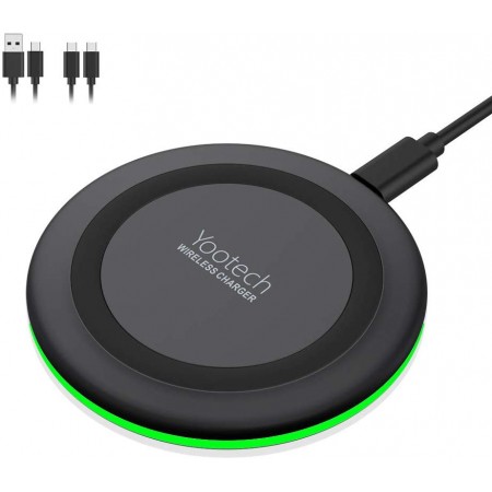 Meidong Wireless Charger,Qi-Certified 10W Max Fast Wireless Charging Pad Compatible