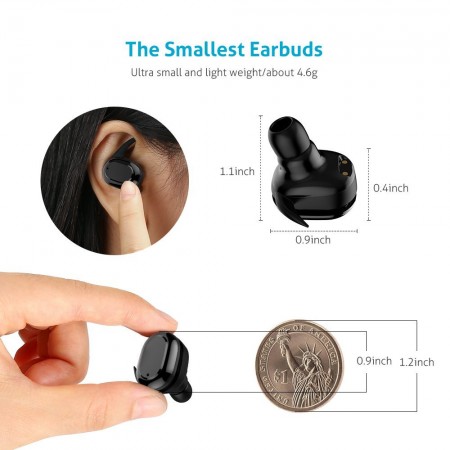 True Wireless Earbuds, Meidong Stereo Bluetooth Headphones Sweatproof Sports In Ear Earphones with Portable Charging Box and Built-in Mic for IPhone Samsung Laptop (Upgraded Version) 