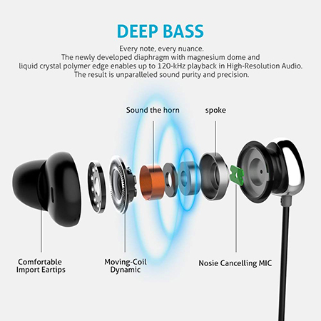 Mighty Rock Active Noise Cancelling Headphones Bluetooth Earbuds Wireless Headset with Hard Travel Case Built-in Microphone Volume Control Enhanced Bass Earbuds for Sport for Workout