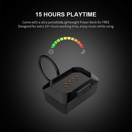 Mighty Rock Active Noise Cancelling Headphones Bluetooth Earbuds Wireless Headset with Hard Travel Case Built-in Microphone Volume Control Enhanced Bass Earbuds for Sport for Workout