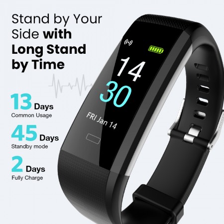 Meidong Fitness Tracker Heart Rate & Blood Pressure Monitor,Pedometer and SMS Notification Watch, IP68 Waterproof Calorie Counter, 4 Sports Modes Step Tracker, Sleep Analysis for All Age