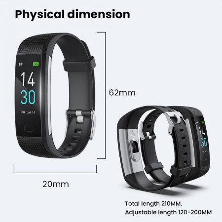 Meidong Fitness Tracker Heart Rate & Blood Pressure Monitor,Pedometer and SMS Notification Watch, IP68 Waterproof Calorie Counter, 4 Sports Modes Step Tracker, Sleep Analysis for All Age