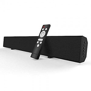 [Aktualisierung 2018] Meidong Bluetooth Soundbar Kabelgebundener und kabelloser Bluetooth-Audio-Lautsprecher Surround-Sound für TV Mit Optischem Kabel/Fernbedienung und Fernbedienung (Schwarz)