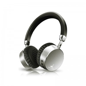 Meidong E6 Wireless Bluetooth V4.0 Aluminum Stereo on Ear Headphones with Mic - Silver