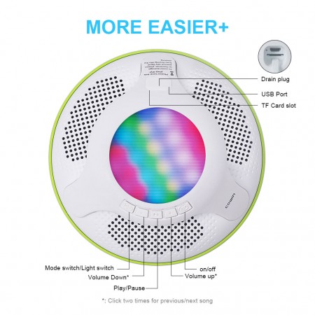 COWIN Swimmer IPX7 Floating Waterproof Bluetooth Speakers Portable Wireless Shower Speaker with 10W Deep Bass and Colorful LED Light for Swimming Pool Party Travel Home