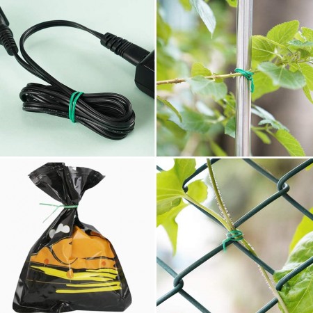meidong Twist Tie 100m Plant Ties with Cutter Garden Wire Gardening Supplies Cable Ties Multi-Purpose for Bags Plant Stakes Cable File