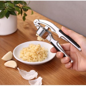 Meidong Premium Garlic Press with Soft Easy-Squeeze Ergonomic Handle, Sturdy Design Extracts More Garlic Paste Per Clove, Garlic Crusher for Nuts & Seeds, Professional Garlic Mincer & Ginger Press