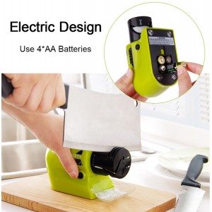 Meidong Knife Sharpener Electric Pocket Professional Whetstone Versatility Handheld Knives Sharpening for Veggetable Fruits Cheese Knife Household Tools Scissors Screwdriver (Green)