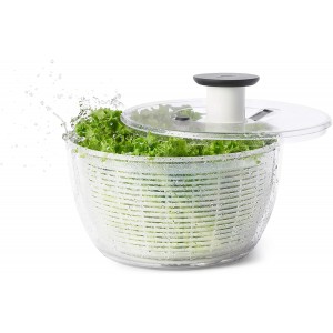 Meidong Salad Spinner Large 6.2 Quart Lettuce Greens Washer Dryer Drainer Crisper Strainer, Easy One-Hand Pump Operation, Compact Storage, Perfect for Washing & Drying Leafy Vegetables